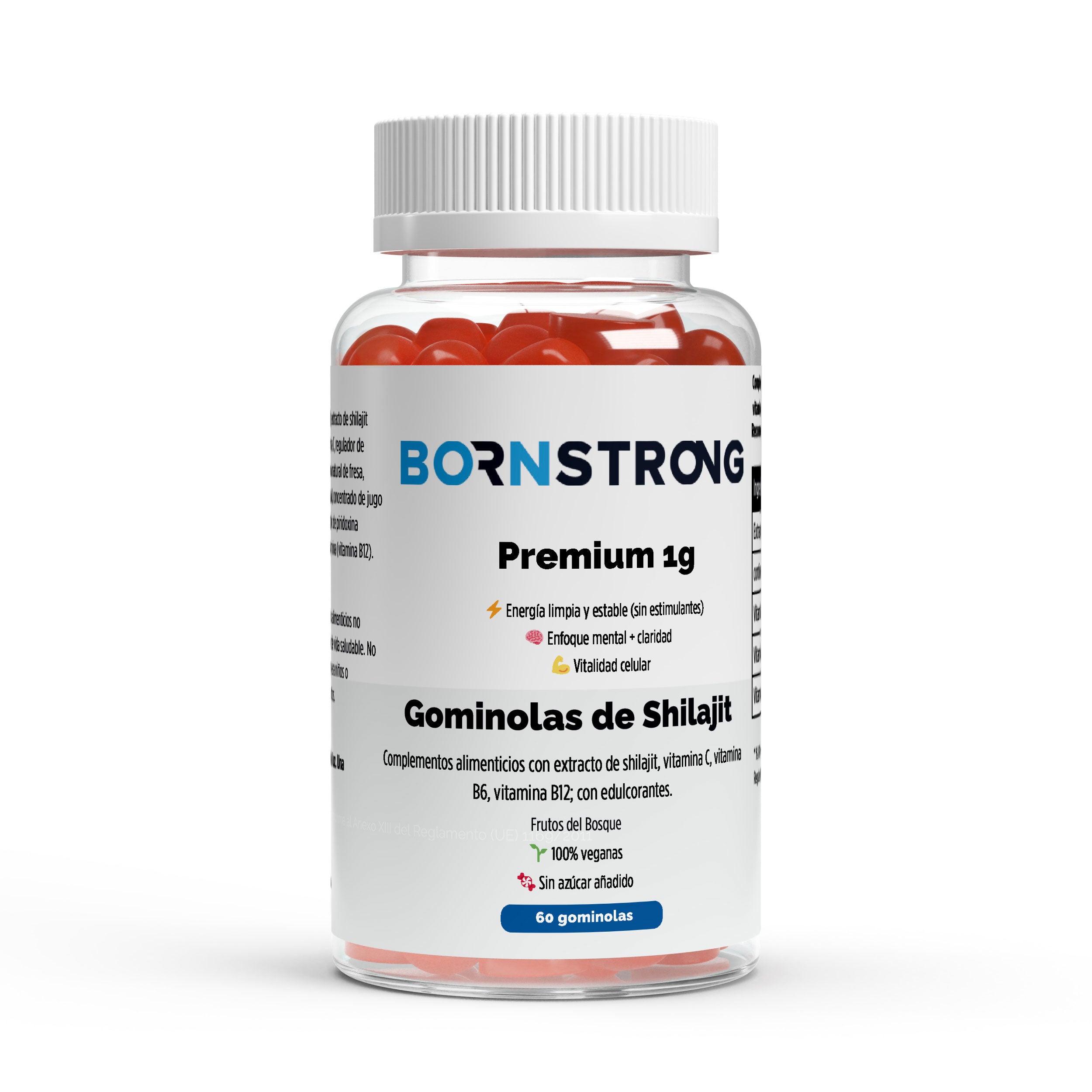 Premium Shilajit Gominolas 1000 + Vitamina C,B6, B12 • Energía Profunda • Rendimiento Mental - BORNSTRONG FITNESS
