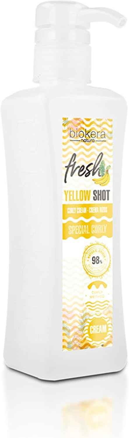 SALERM - Activador de Rizos en Crema - Curly Cream Yellow Shot - 300 ml - Biokera Fresh - Rizos Definidos - Hidratación Profunda del Cabello - Elimina el Encrespamiento - Sin Sulfatos ni Parabenos