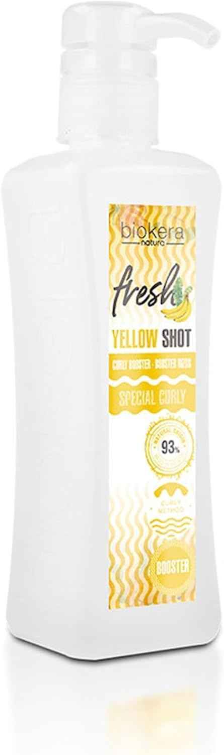 SALERM - Gel Activador de Rizos - Curly Booster Yellow Shot - 300 ml - Biokera Fresh - Rizos Definidos - Hidratación Profunda del Cabello - Fijación Natural - Sin Sulfatos ni Parabenos - Vegano