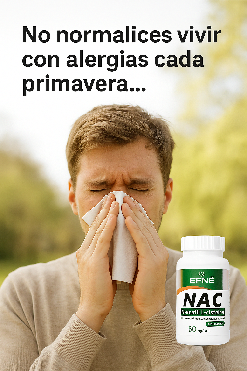 NAC 600mg - N-Acetilcisteína Pura | Glutatión y Salud Pulmonar - EFNE