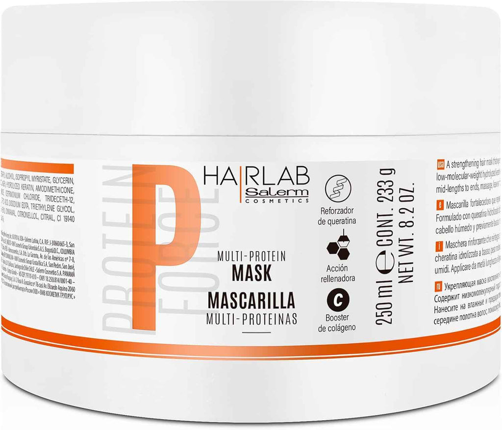 SALERM - Mascarilla Cabello Dañado - Multi-Proteínas Hair Lab - 250 ml - Repone la Falta de Queratina Natural - Proporciona Cuerpo a la Melena - Fortalece y Repara el Cabello - Sin Parabenos