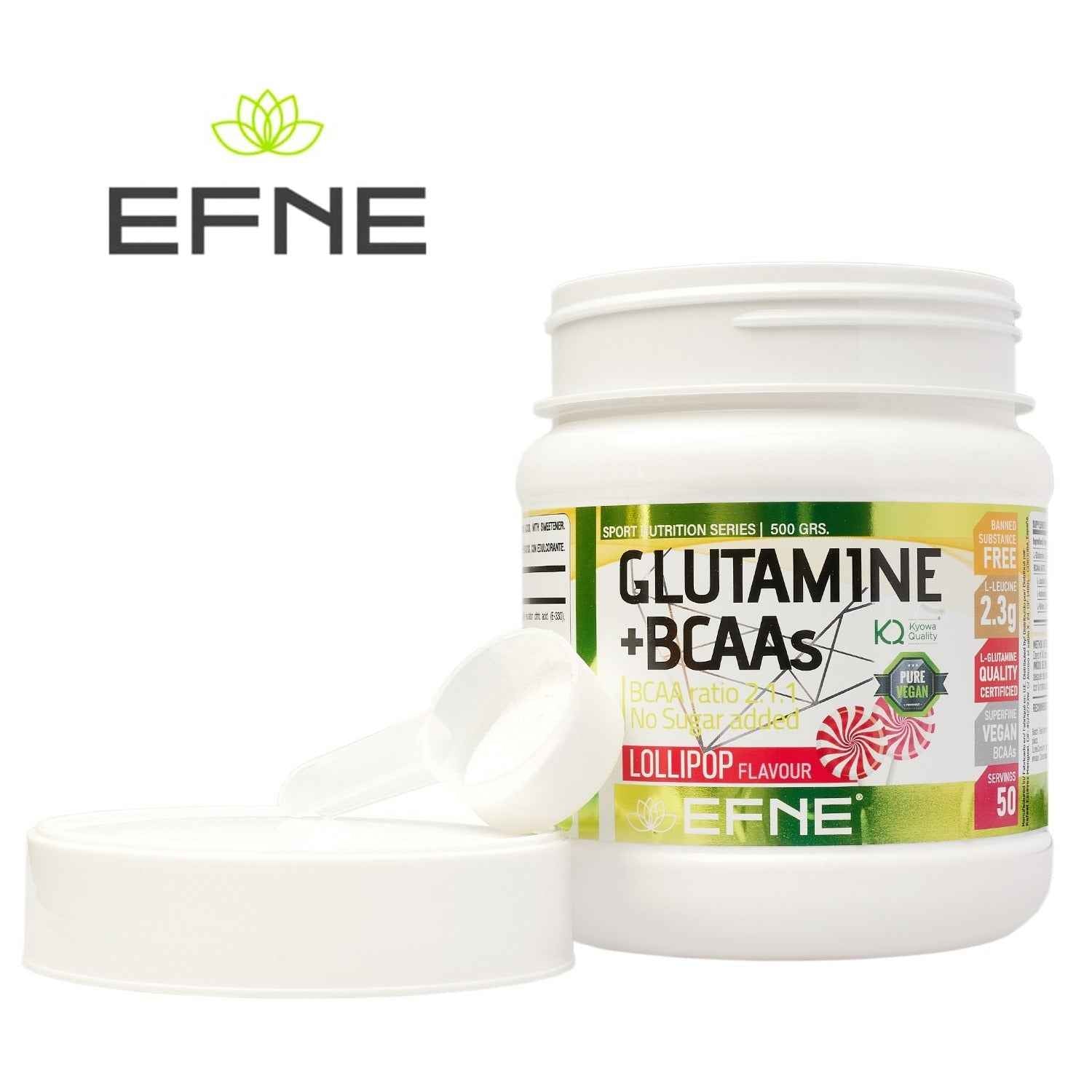 Glutamina Kyowa® + BCAA 2:1:1 500 gr EFNE – Recuperación Muscular Avanzada
