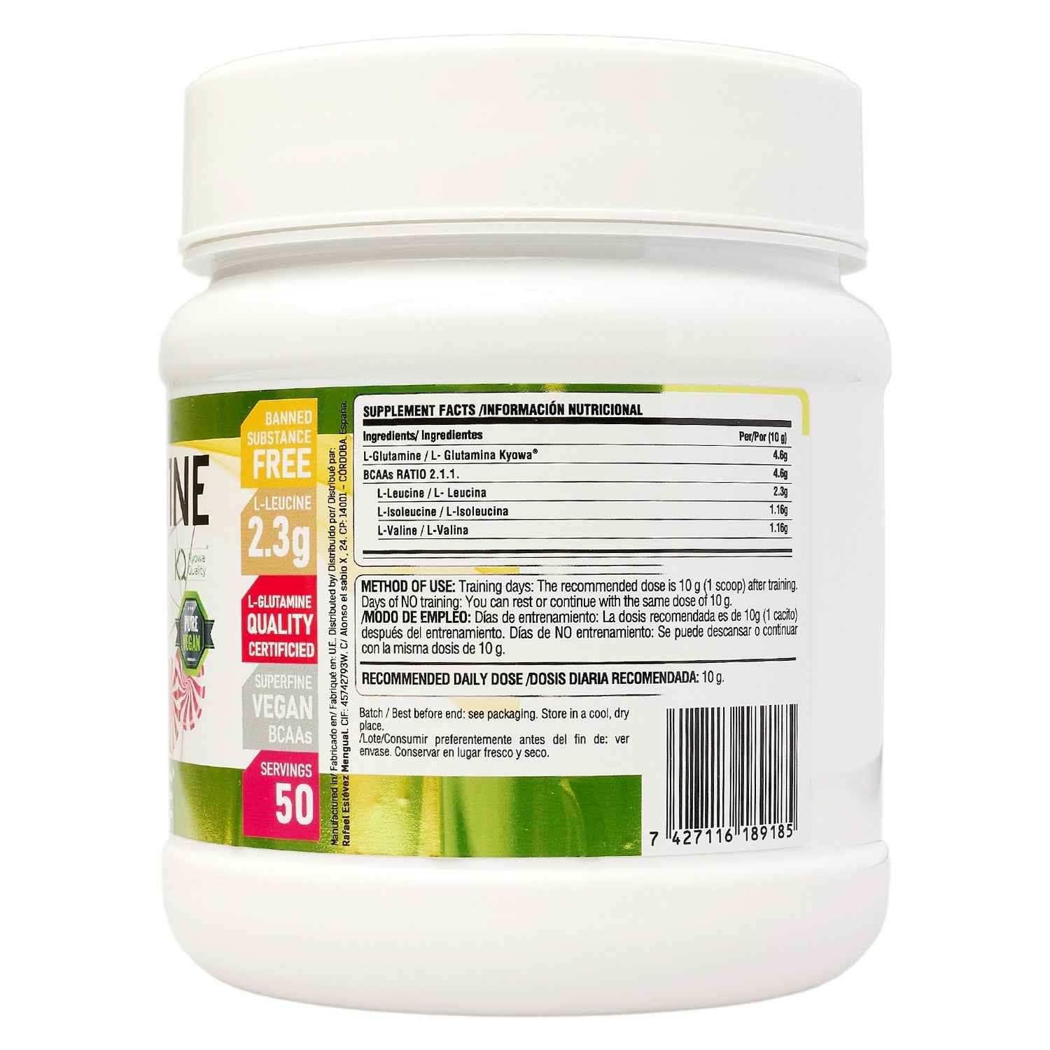 Glutamina Kyowa® + BCAA 2:1:1 500 gr EFNE – Recuperación Muscular Avanzada