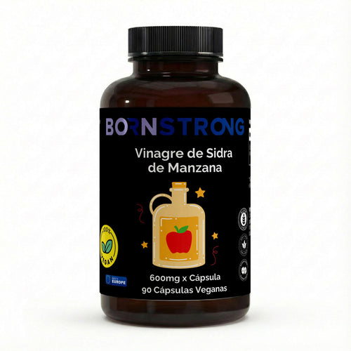 Cápsulas veganas de vinagre de manzana 600 mg, bote de 120