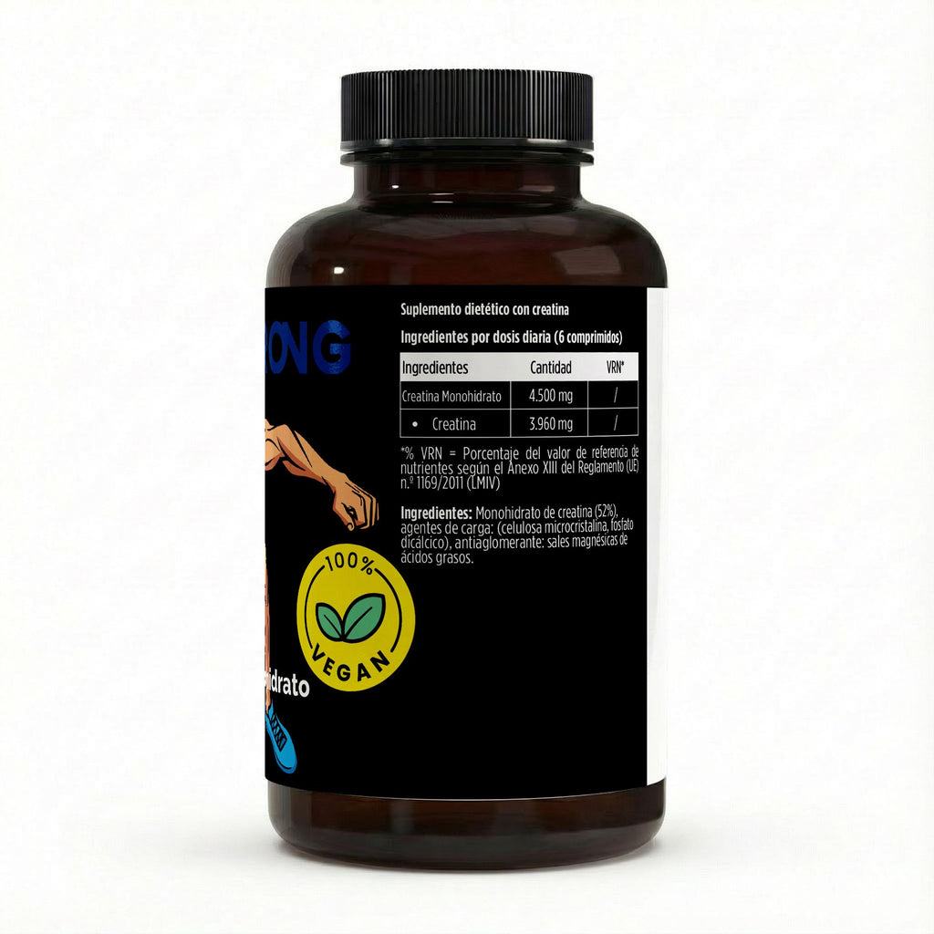 Bote de creatina monohidrato en tabletas – 180 tabletas – formato sin polvo