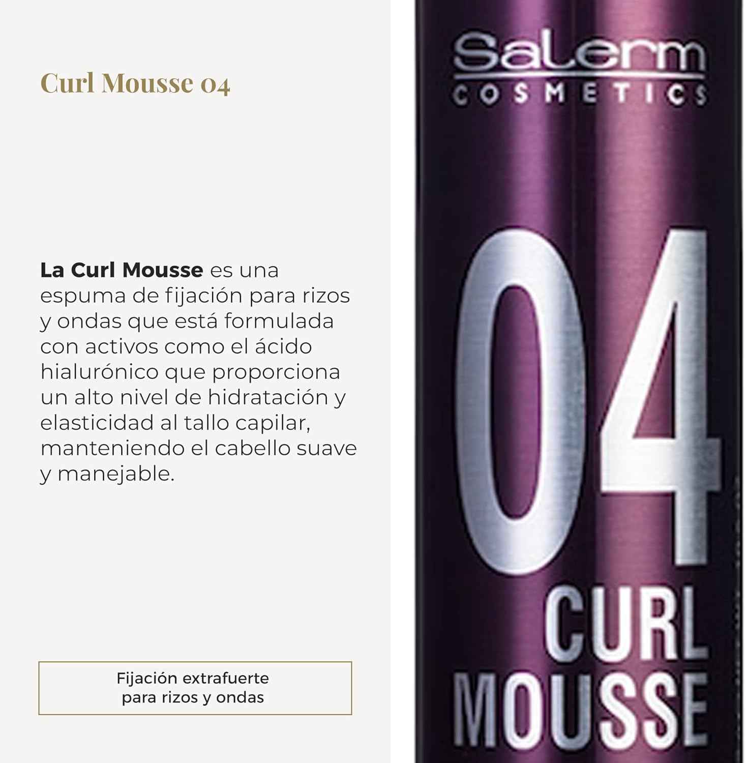 SALERM - Espuma Pelo Rizado - Pro Line Curl Mousse - 300 ml - Rizos más Definidos y Flexibles - Fijación Extrafuerte - Efecto Antihumedad - Protección del Color