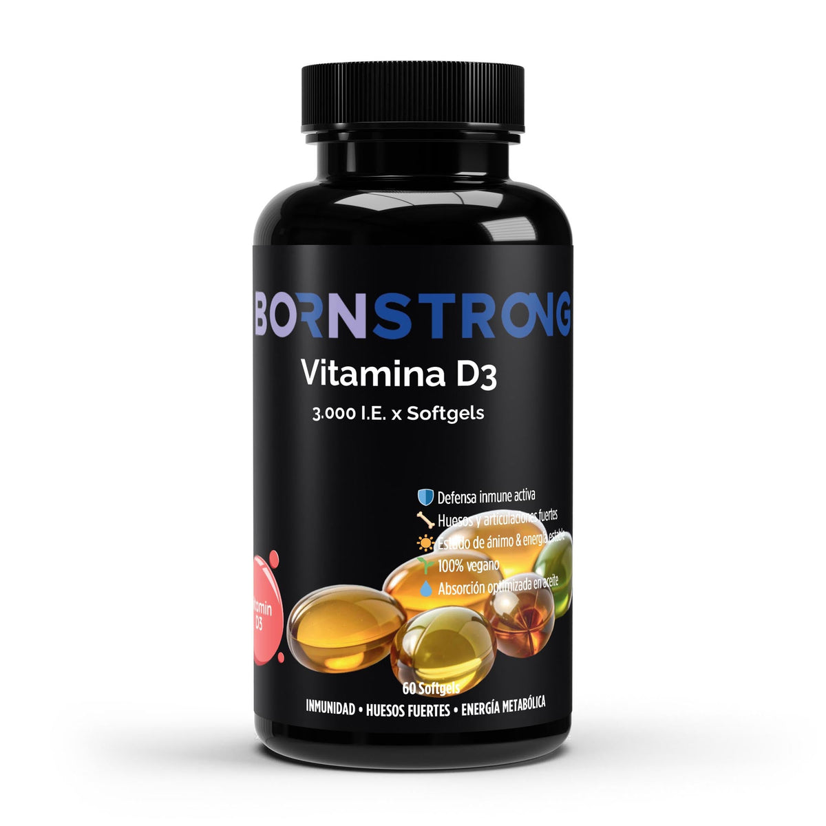 Vitamina D3 Vegana 3000 UI | 60 cápsulas blandas — componente de Focus Diario
