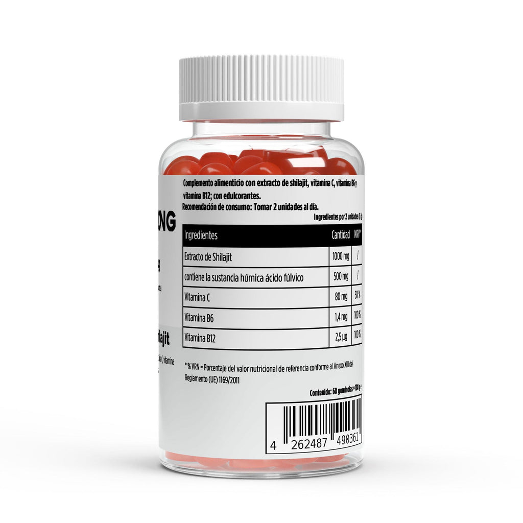 Premium Shilajit Gominolas 1000 + Vitamina C,B6, B12 • Energía Profunda • Rendimiento Mental - BORNSTRONG FITNESS