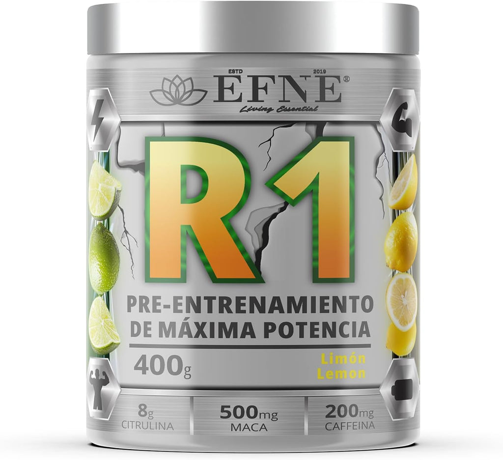 R1 EFNE – Pre Entrenamiento con Cafeína y Potenciadores de Rendimiento (Limón)