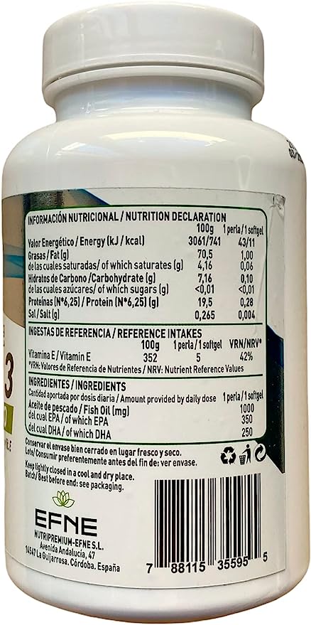Super Omega 3 EFNE – Alta pureza con Vitamina E 90 Caps