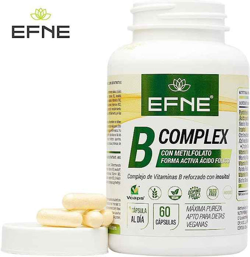 COMPLEJO DE VITAMINA B COMPLEX CON METILFOLATO. Forma Activa Ácido Fólico. (Deficiencias por veganismo, Agotamiento)