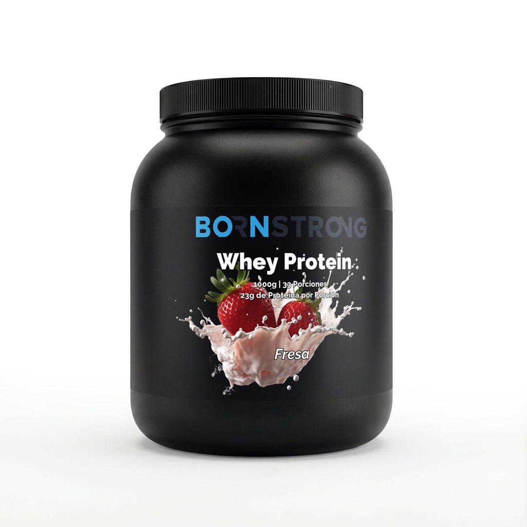 Premium Whey Protein Fresa • Proteína Limpia 97% - BORNSTRONG FITNESS