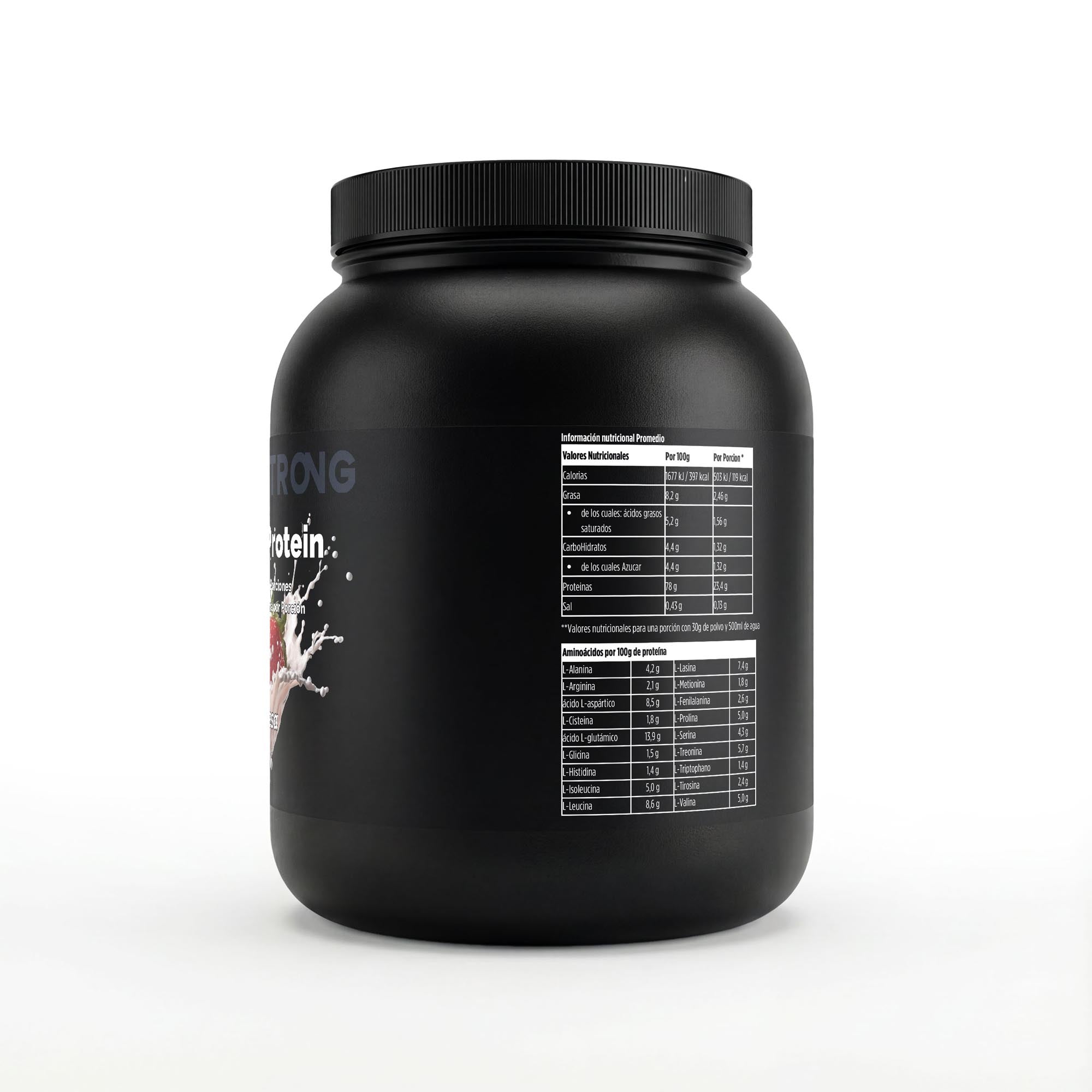 Premium Whey Protein Fresa • Proteína Limpia 97% - BORNSTRONG FITNESS