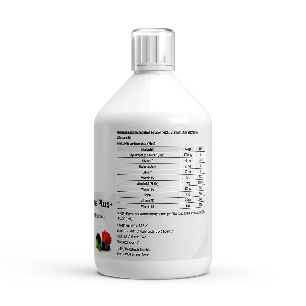 Colageno Marino Plus + (1500 DA) - 50 Shots - Frutas del Bosque - 500ml