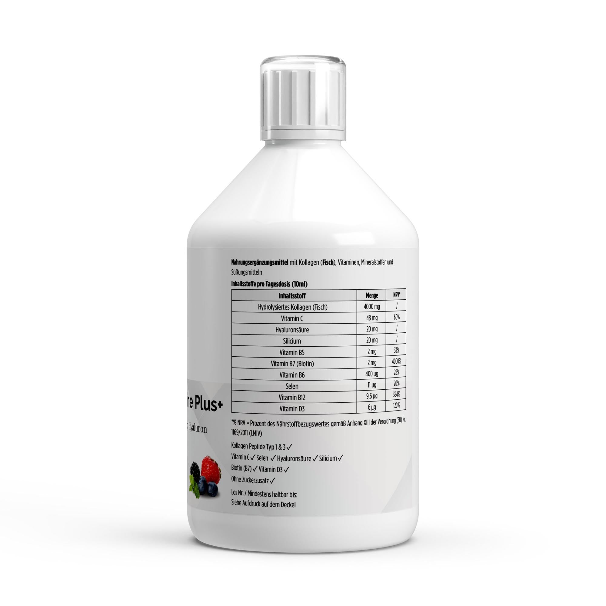 Colageno Marino Plus + (1500 DA) - 50 Shots - Frutas del Bosque - 500ml