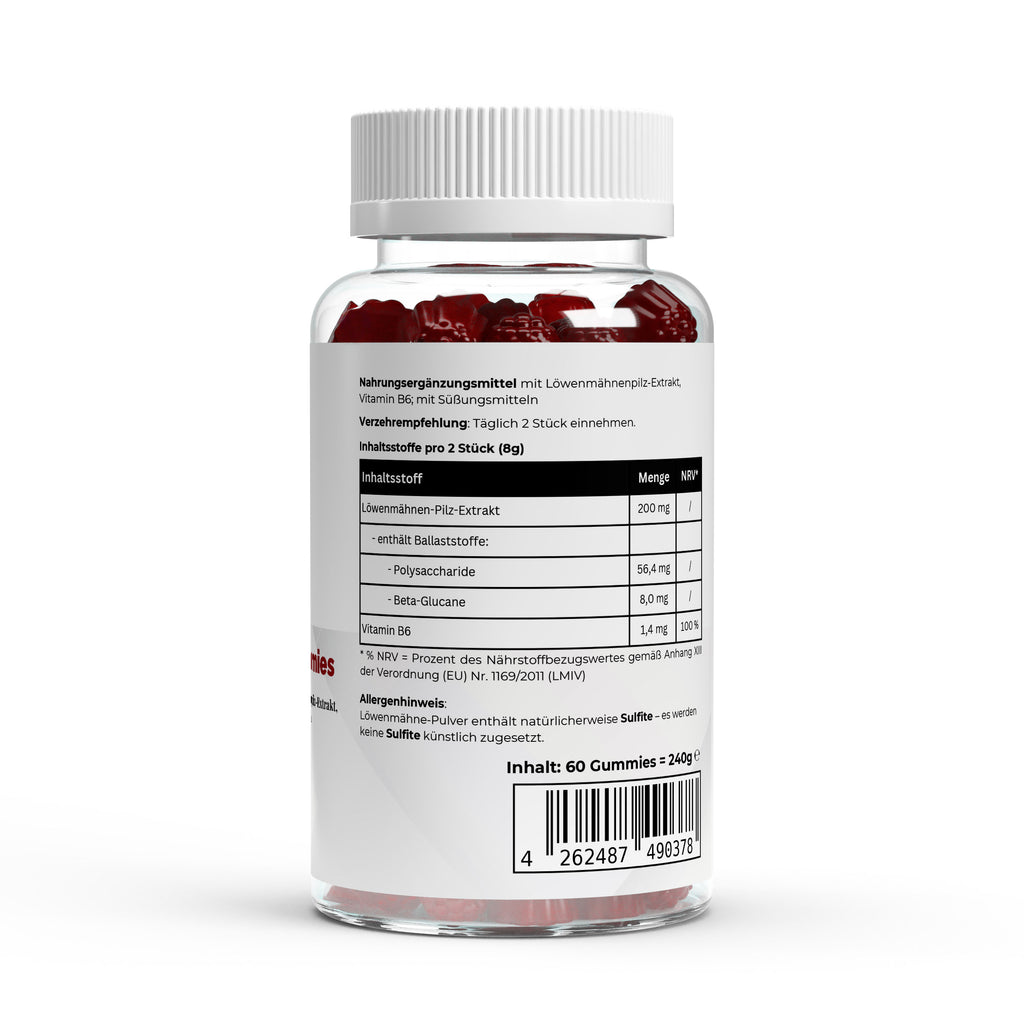 Lion's Mane (Melena de León) + Vitamin B6 Gominolas - 60 pcs. - BORNSTRONG FITNESS