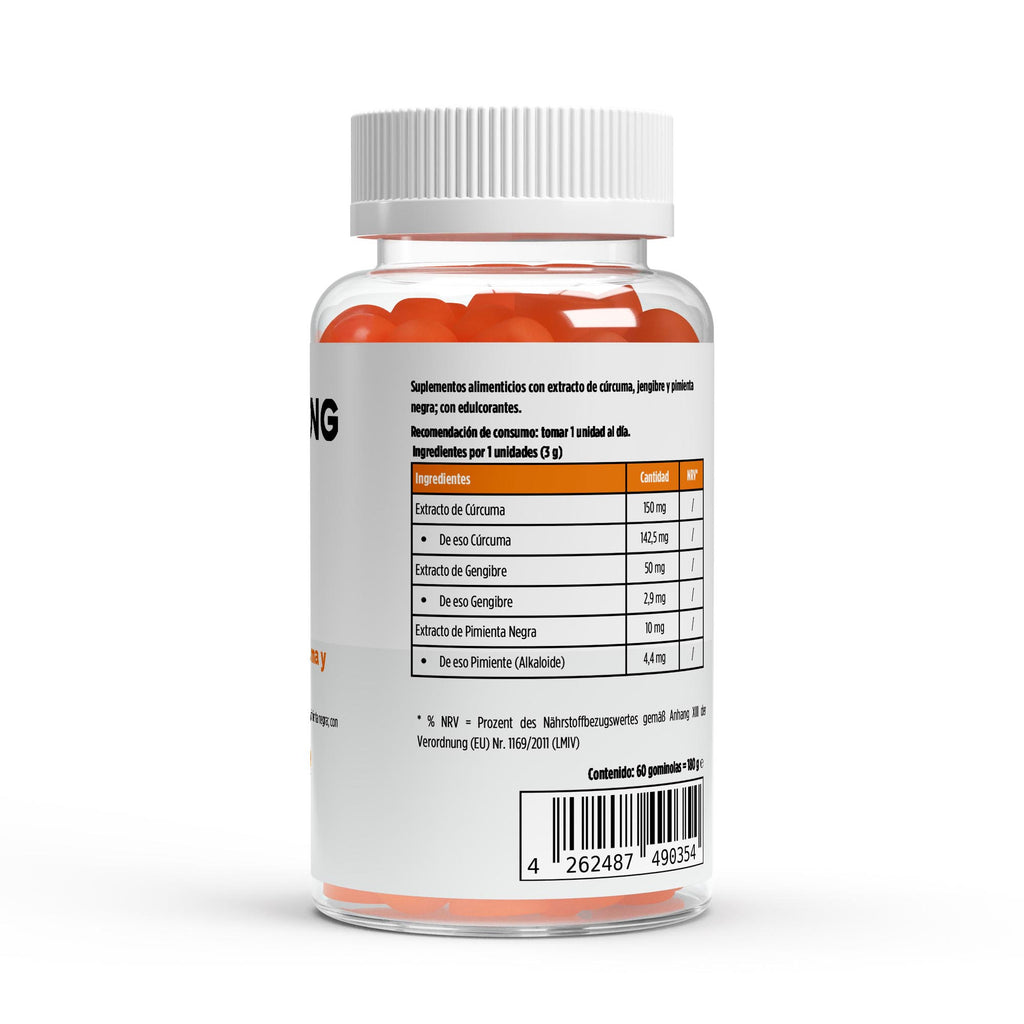Gominolas de Cúrcuma + Jengibre + Pimienta Negra • Antiinflamatorio natural • Defensas TOP - BORNSTRONG FITNESS