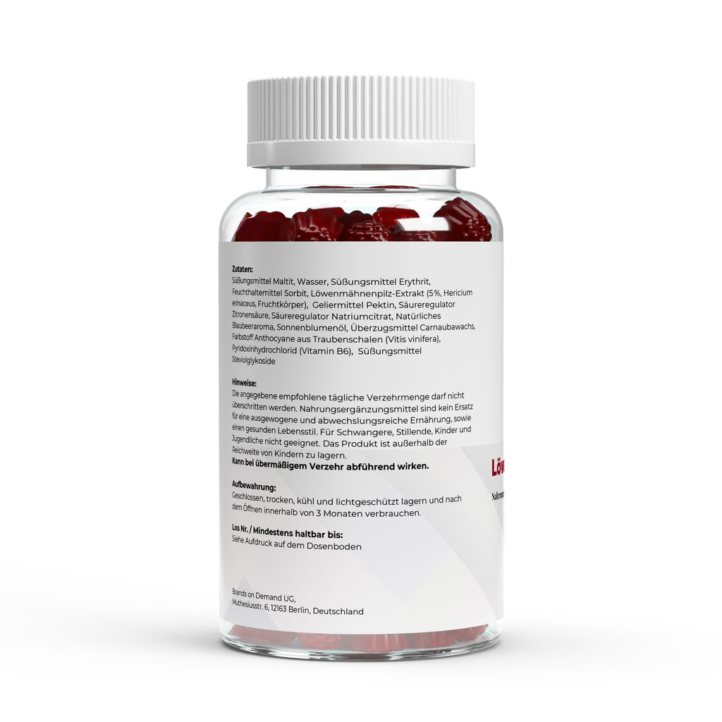 Lion's Mane (Melena de León) + Vitamin B6 Gominolas - 60 pcs. - BORNSTRONG FITNESS