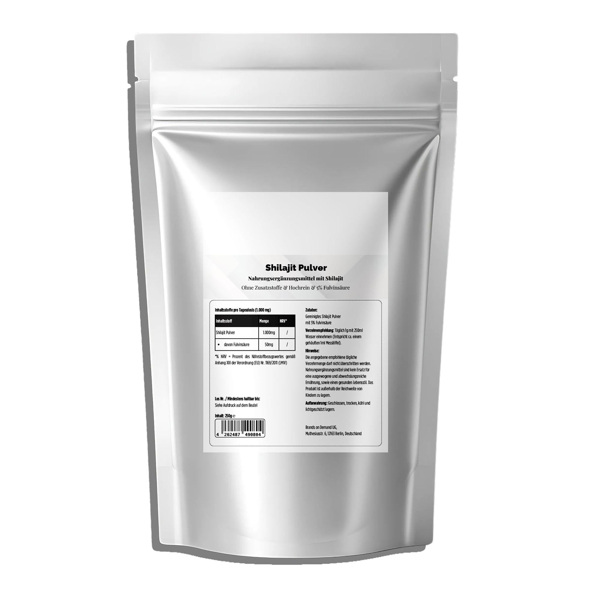 Polvo de Shilajit - 5% Ácido Fúlvico - 250g