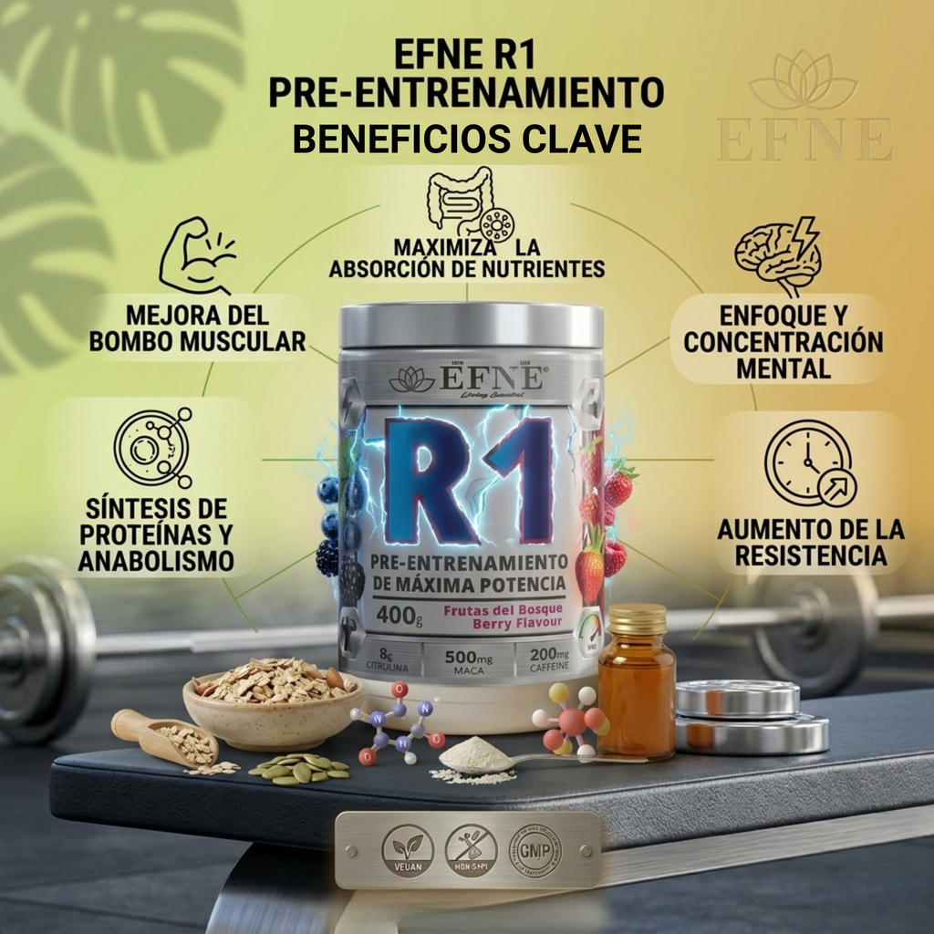 R1 EFNE – Pre Entrenamiento con Cafeína y Potenciadores de Rendimiento