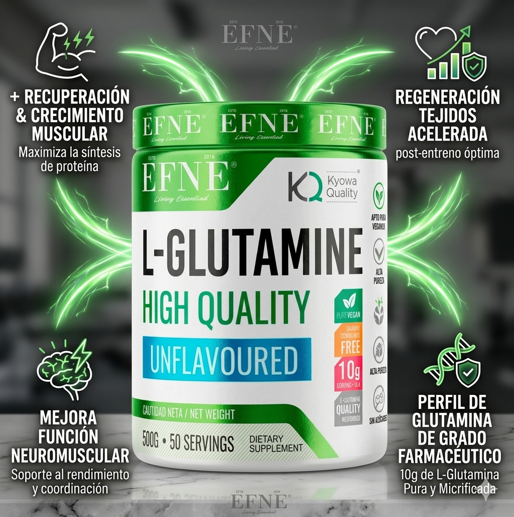 L-Glutamina Pura (Kyowa Quality®) - 500g | Recuperación Muscular y Salud Intestinal