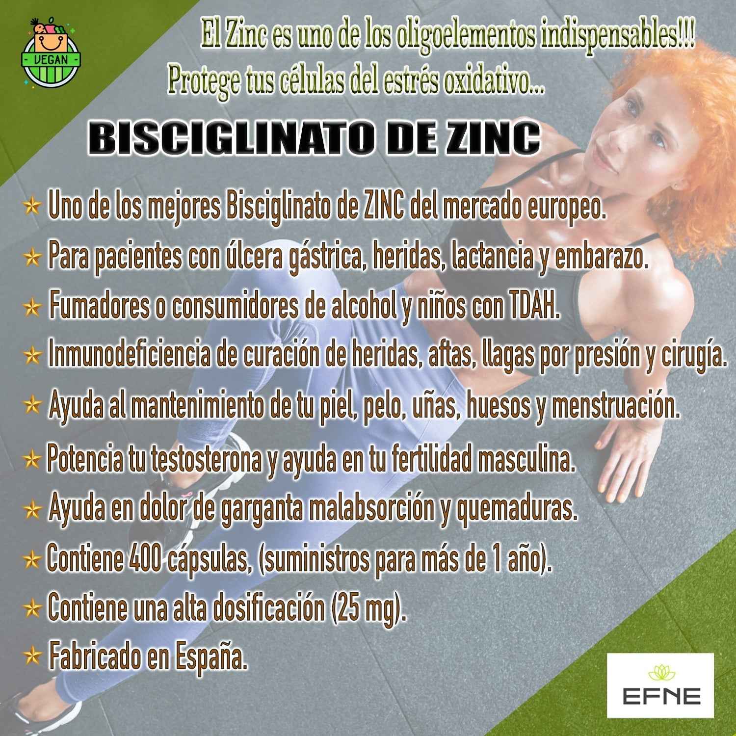 BISGLICINATO DE ZINC EFNE (400 CAPS)
