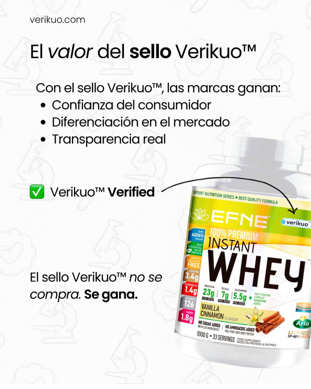 Proteína Whey Vainilla-Canela EFNE | Suave, Ligera y Efectiva con DigeZyme® (1kg / 2kg)