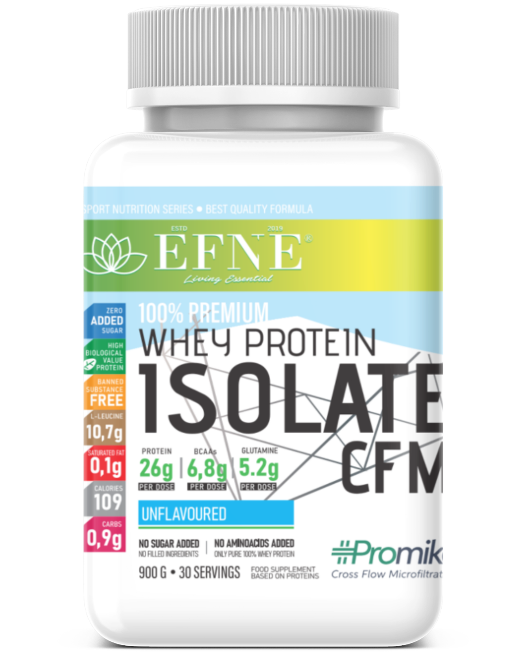 Proteína Isolate EFNE – Sin Sabor, 100% pura