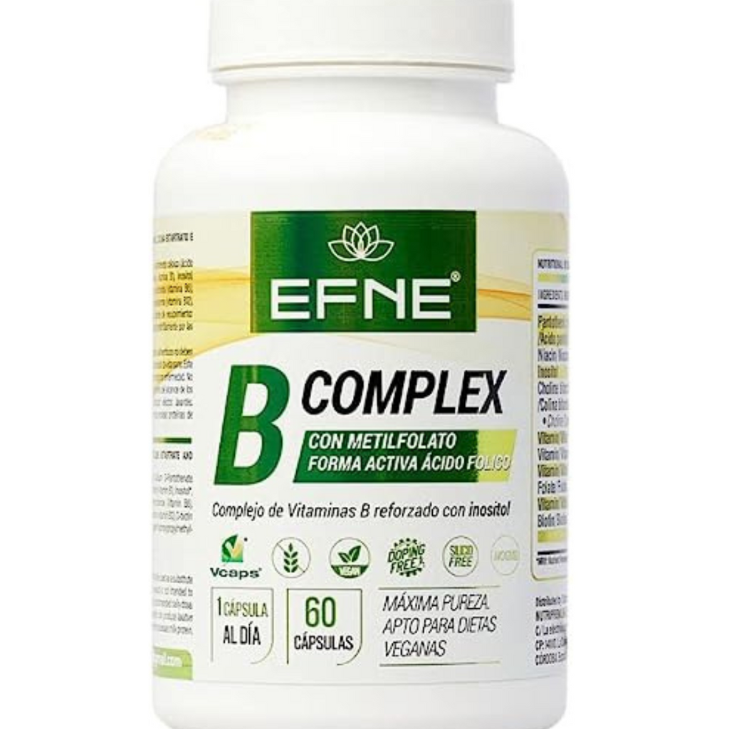 COMPLEJO DE VITAMINA B COMPLEX CON METILFOLATO. Forma Activa Ácido Fólico. (Deficiencias por veganismo, Agotamiento)