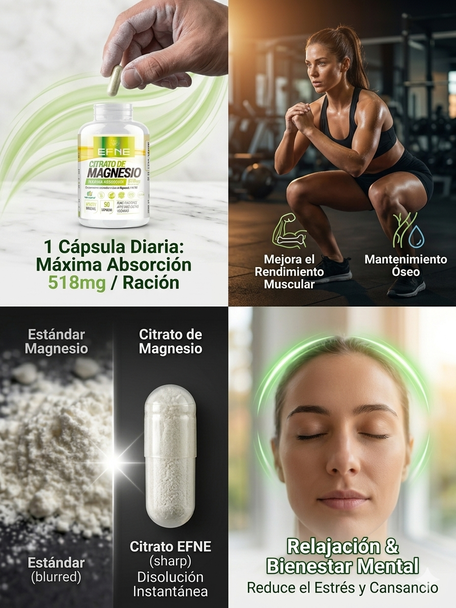 Citrato de Magnesio + B6 EFNE | Alta Absorción y Máxima Pureza (90 / 240 Cápsulas)