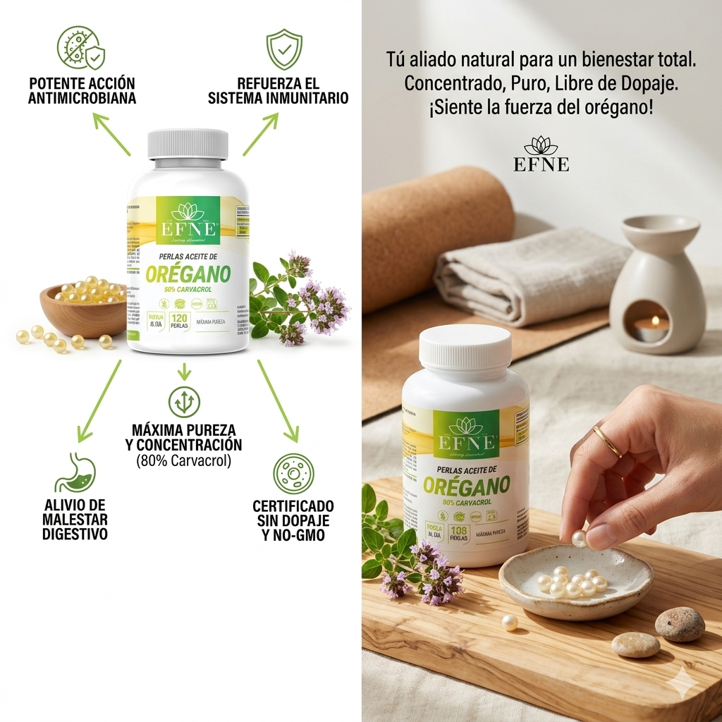 Aceite de Orégano Premium 80% Carvacrol (120 Perlas) - EFNE