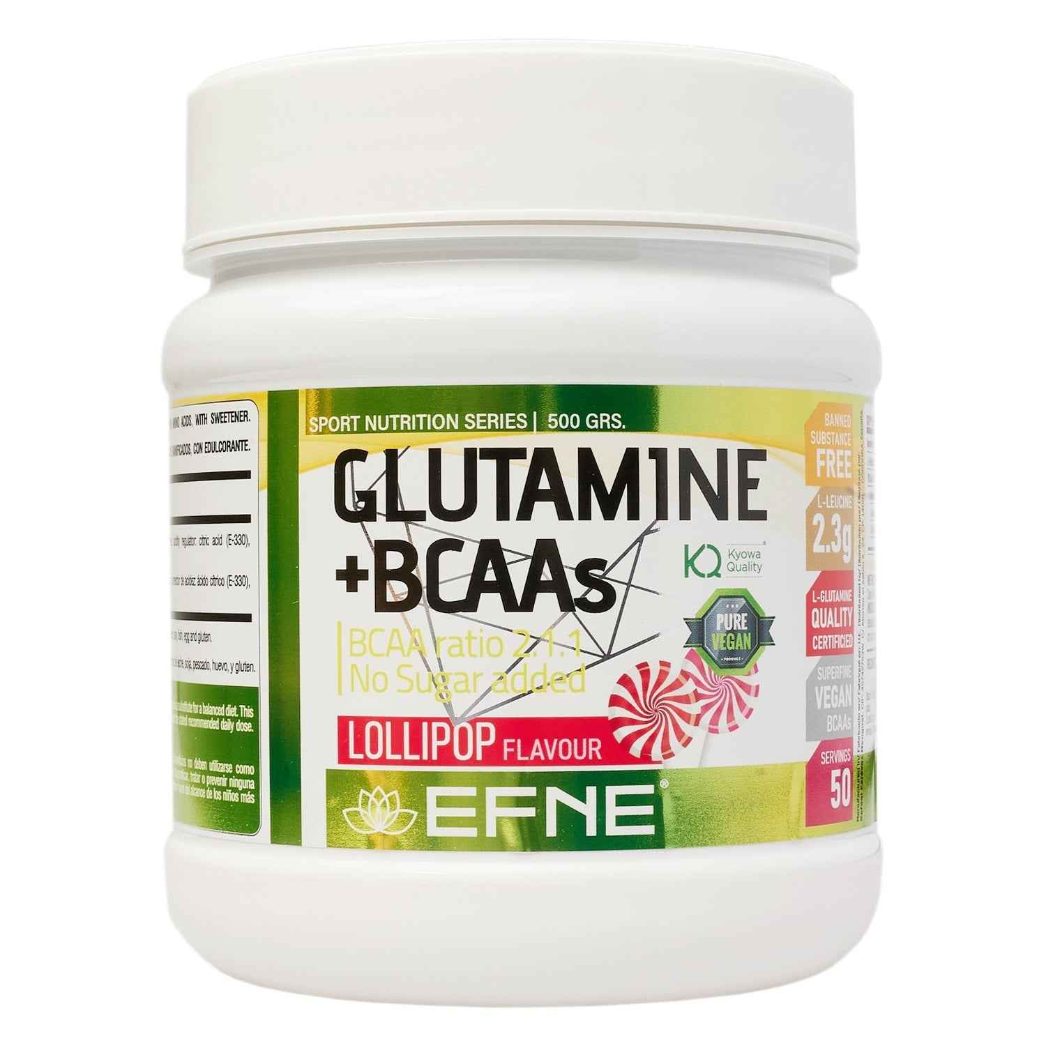 Glutamina Kyowa® + BCAA 2:1:1 500 gr EFNE – Recuperación Muscular Avanzada