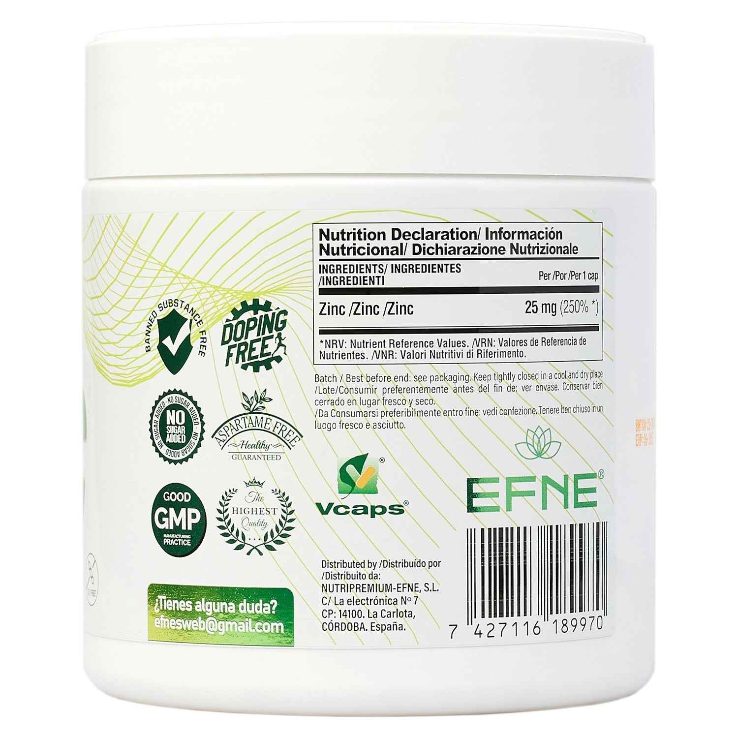 BISGLICINATO DE ZINC EFNE (400 CAPS)