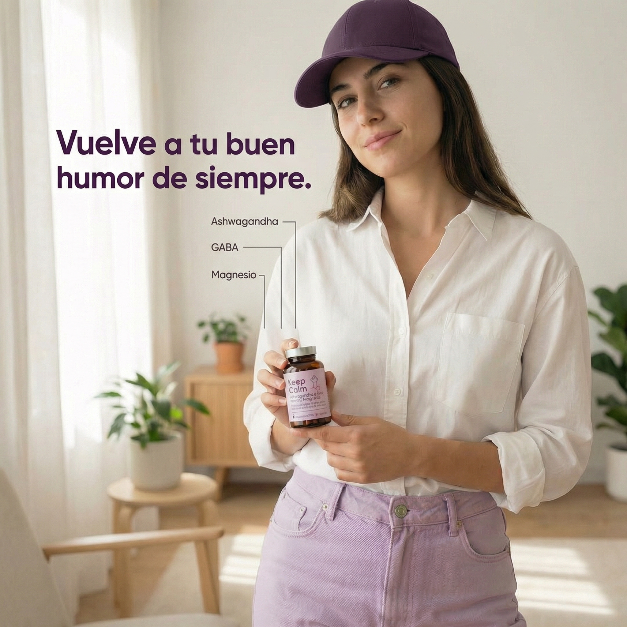 Ashwagandha con Magnesio Keep Calm Just Elements Wellness 120 cápsulas