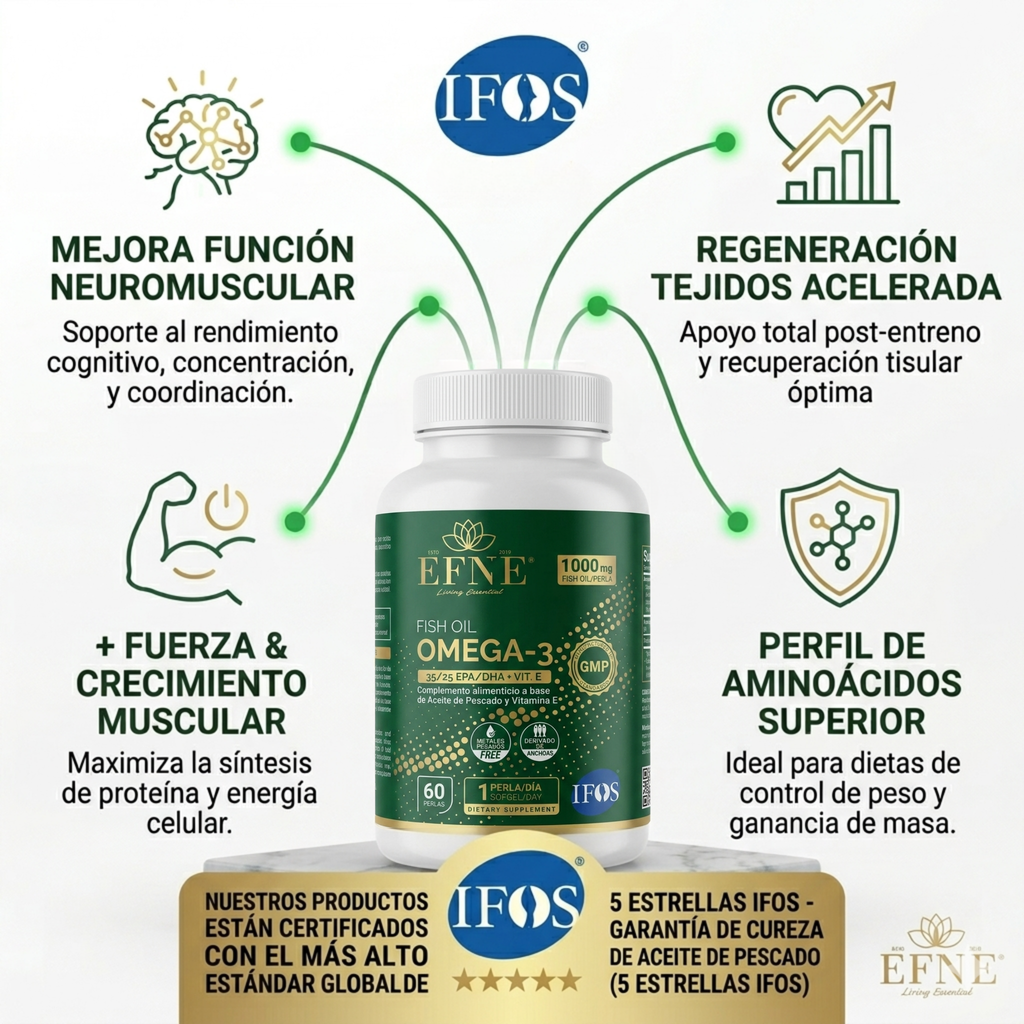 Omega-3 1000mg EFNE (Alta Concentración EPA/DHA) · Certificado IFOS™ 5 Estrellas