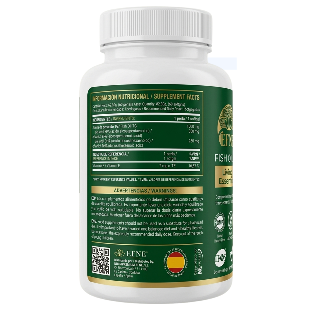 Omega-3 1000mg EFNE (Alta Concentración EPA/DHA) · Certificado IFOS™ 5 Estrellas