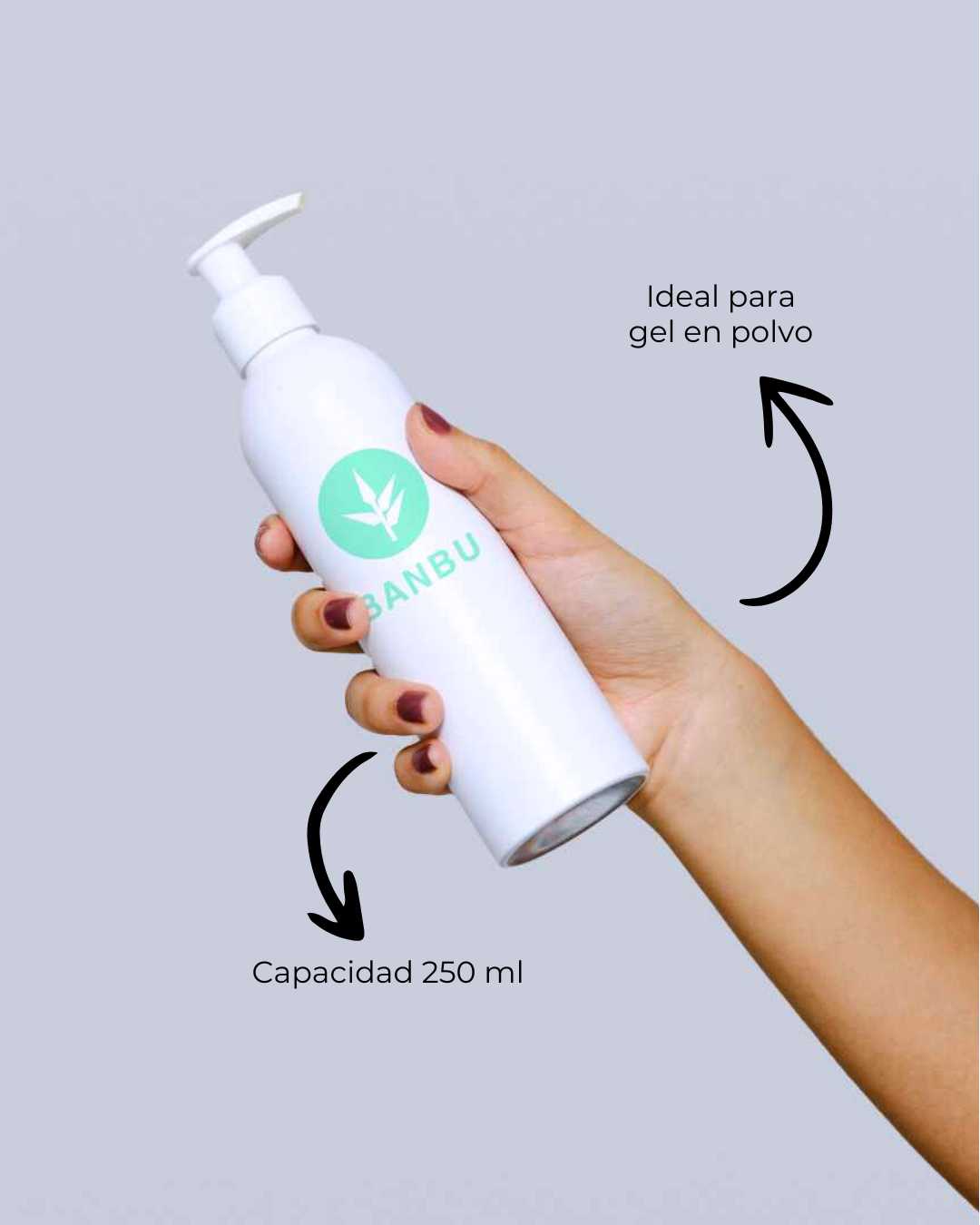 Botella de aluminio reutilizable para Gel de peinado o champú