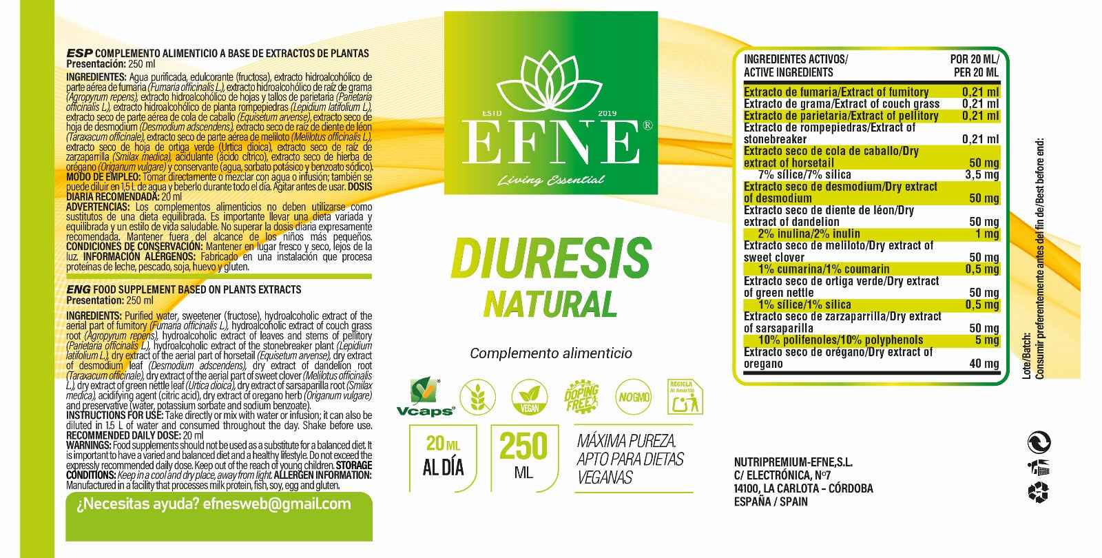 DIURESIS NATURAL EFNE (250 ml)