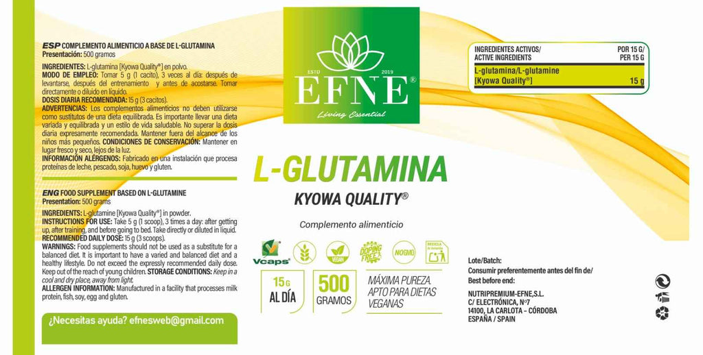 L-Glutamina Kyowa Quality® EFNE — 500 g