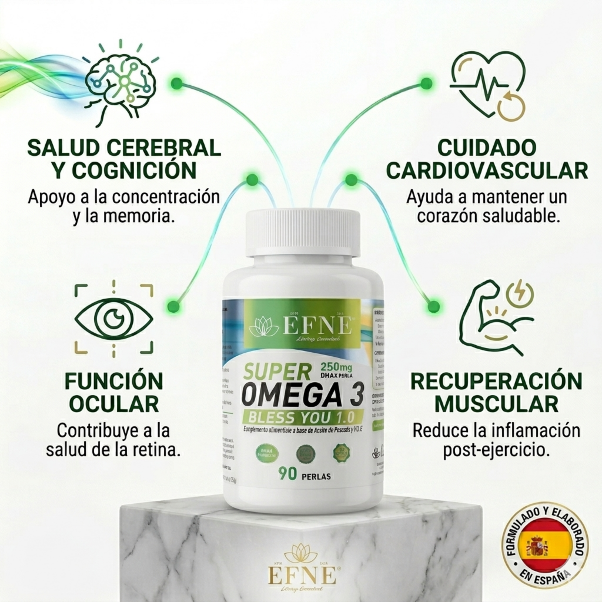 Super Omega 3 EFNE – Alta pureza con Vitamina E 90 Caps