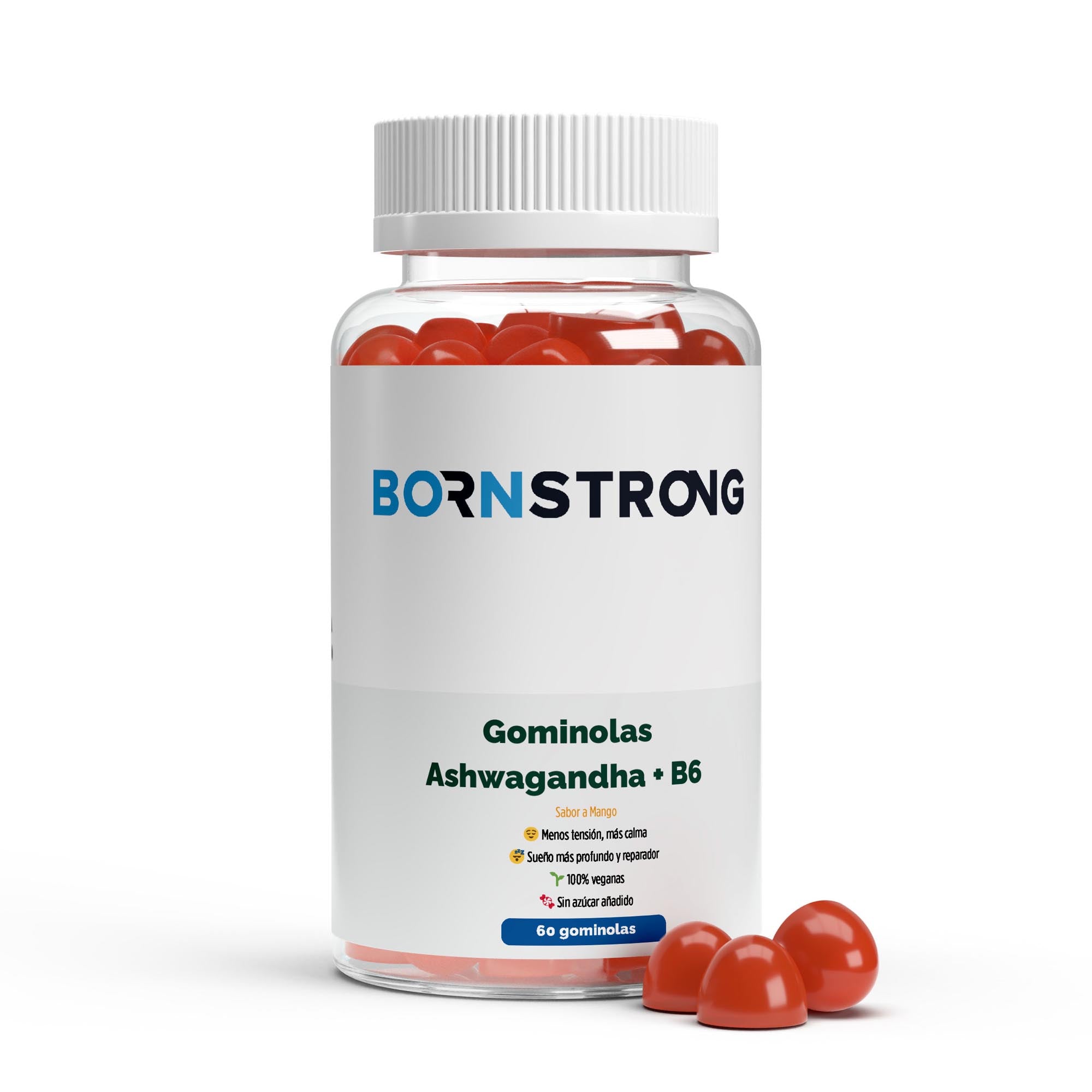 Gominolas Ashwagandha + Vitamina B6 • Calma Natural • Sueño Reparador • Estrés bajo control - BORNSTRONG FITNESS