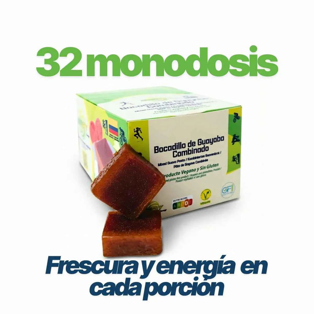 Bocadillo de Guayaba Energy: Gel Sólido Natural (Caja 32 Uds. / Pack Ahorro)