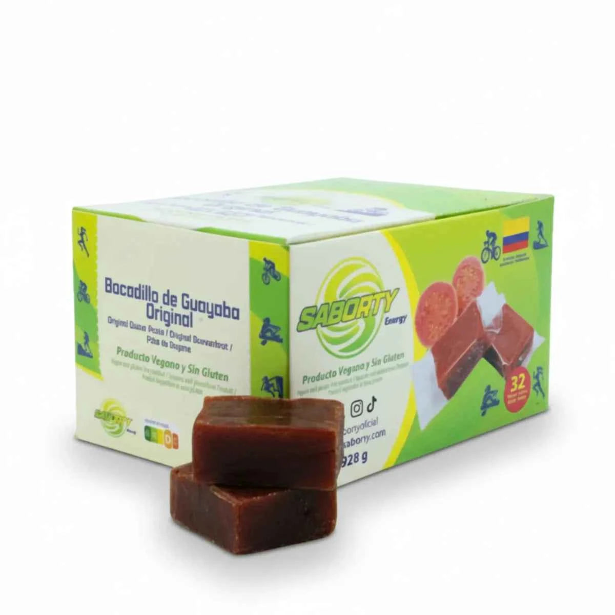 Bocadillo de Guayaba Energy: Gel Sólido Natural (Caja 32 Uds. / Pack Ahorro)