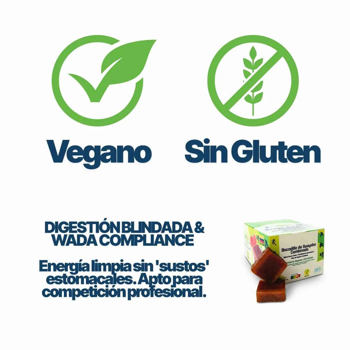 Bocadillo de Guayaba Energy: Gel Sólido Natural (Caja 32 Uds. / Pack Ahorro)