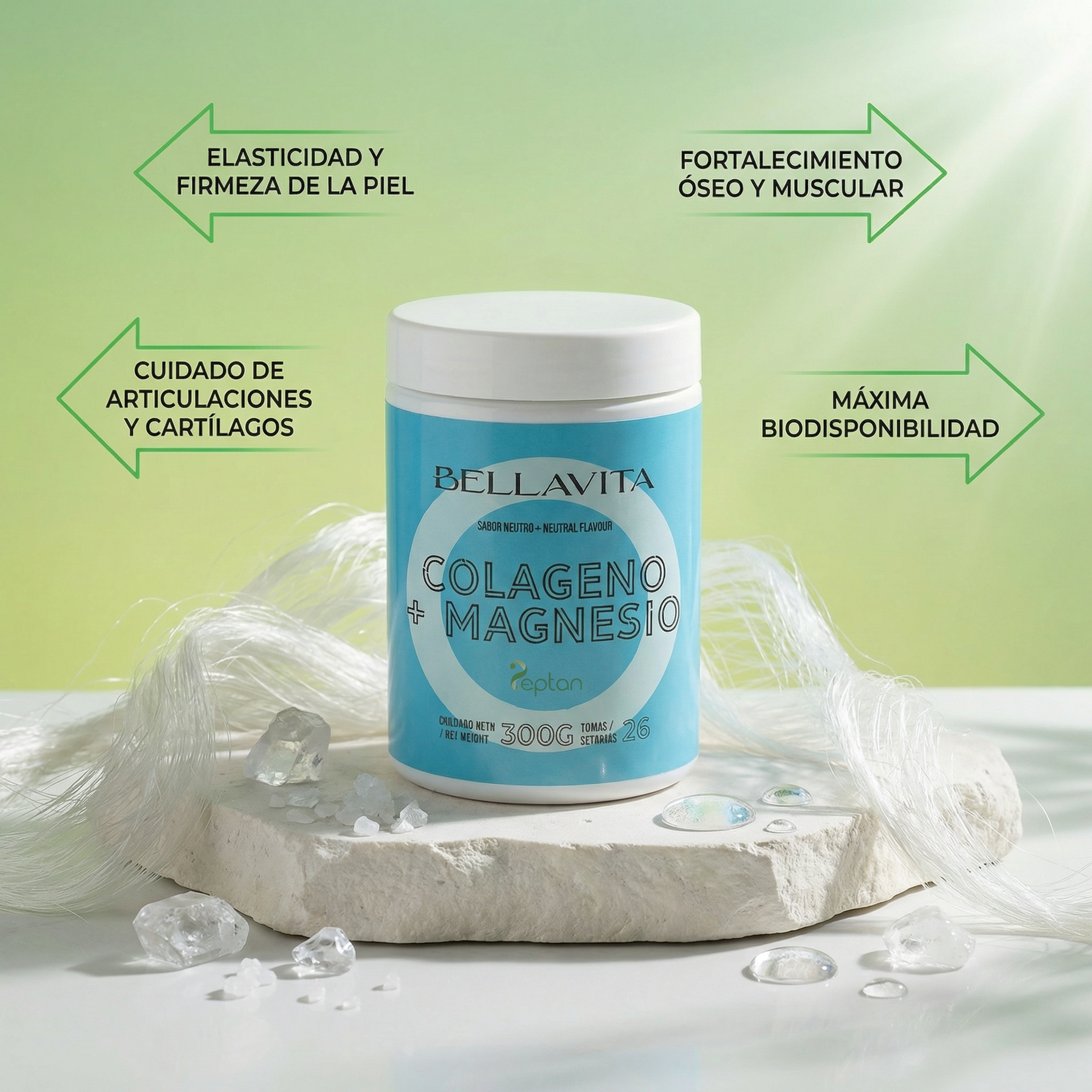 Colágeno + Magnesio EFNE – Peptan® 300g Sabor Neutro