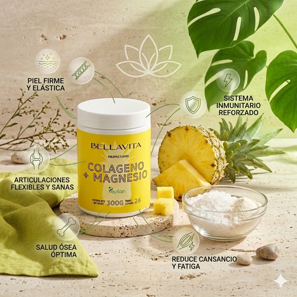 Colágeno + Magnesio EFNE – Peptan® 300g Sabor Piña