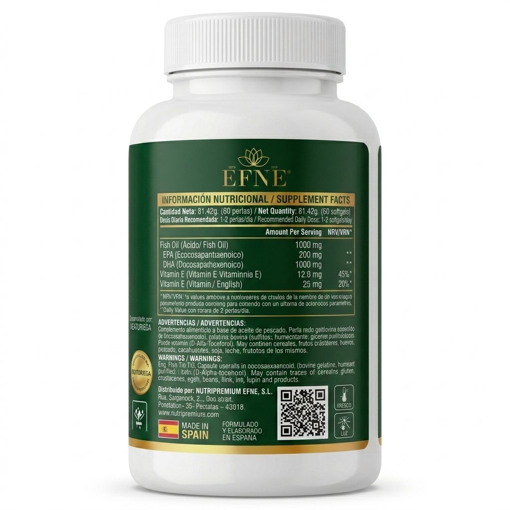 Omega 3 DHA Plus EFNE (Certificación IFOS™) – 60 Perlas | Forma de Triglicérido (TG)