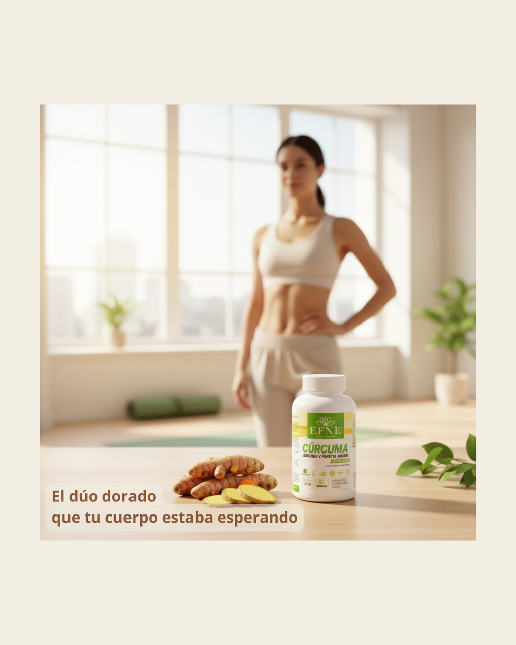 Cúrcuma + Jengibre + Pimienta Negra EFNE — 60 cápsulas