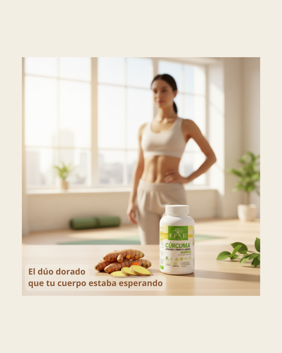 Cúrcuma + Jengibre + Pimienta Negra EFNE — 60 cápsulas
