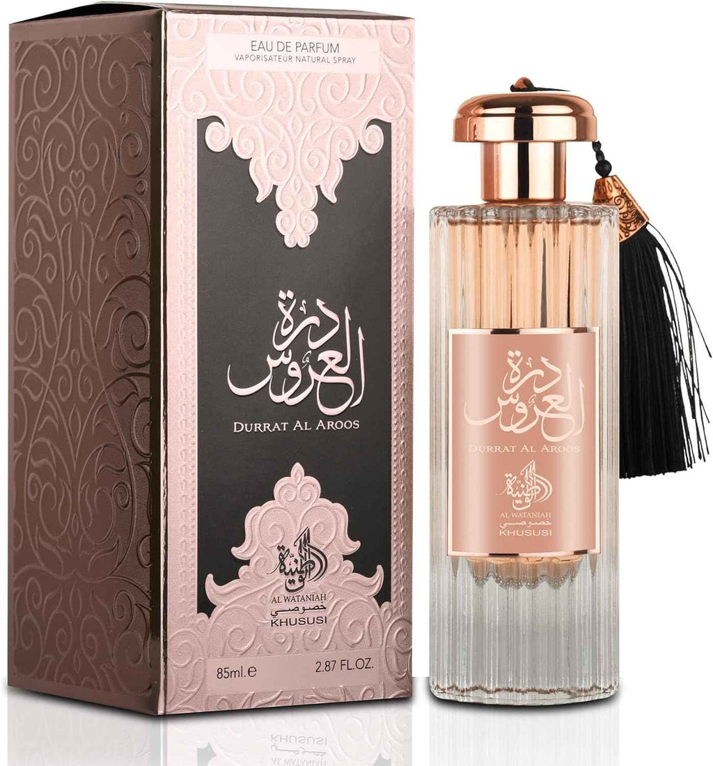 Al Wataniah Durrat Al Aroos - Perfume Floral y Afrutado de 85ml - Aroma Delicado y Elegante - Ideal para Uso Diario y Ocasiones Especiales
